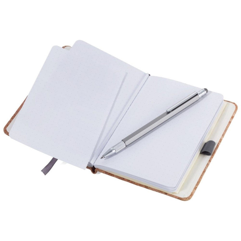 TROIKA A6 Notepad with Slim Multitasking Ballpoint Pen in Neon Orange