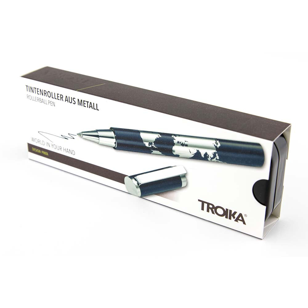 Demo - TROIKA Rollerball Pen World In Your Hand - Dark Blue