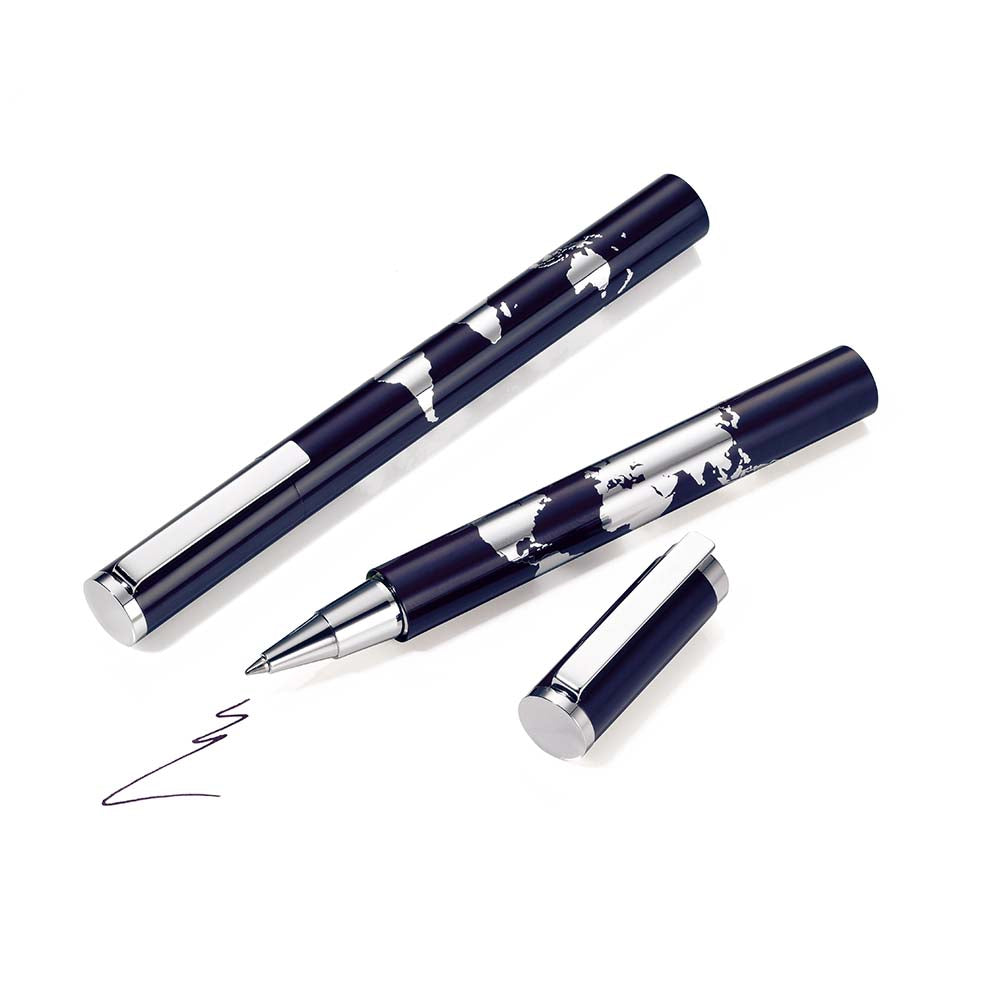 Demo - TROIKA Rollerball Pen World In Your Hand - Dark Blue