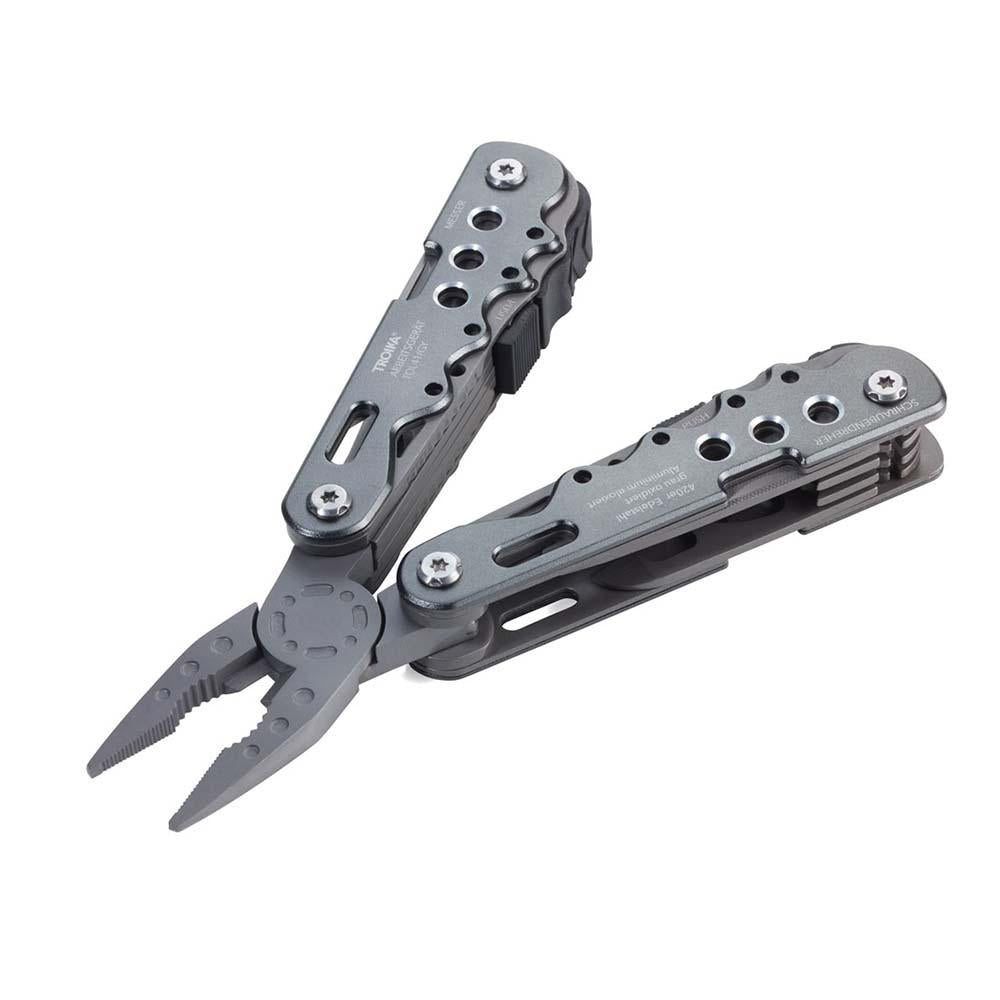 TROIKA Multi-Tool with 10 Functions Including Pliers, Knife, Openers TOL41/GY