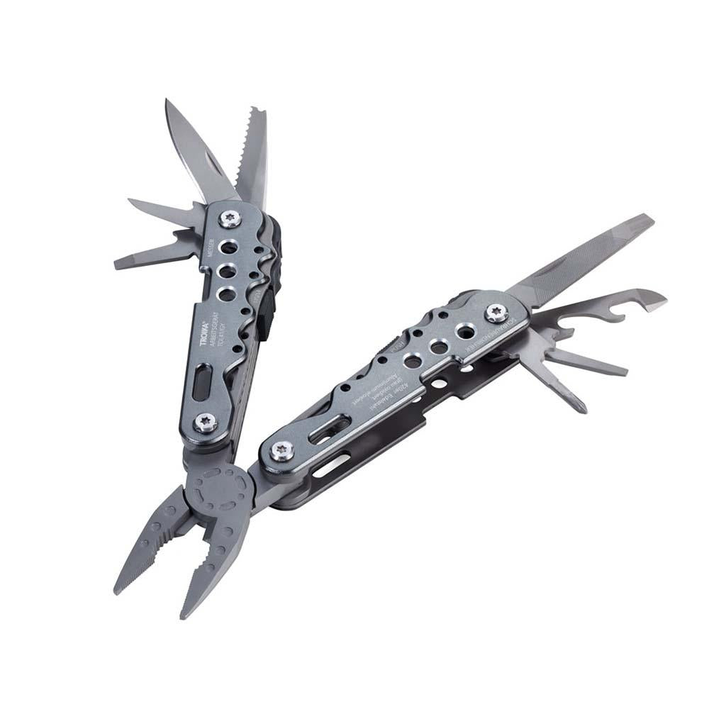 TROIKA Multi-Tool with 10 Functions Including Pliers, Knife, Openers TOL41/GY