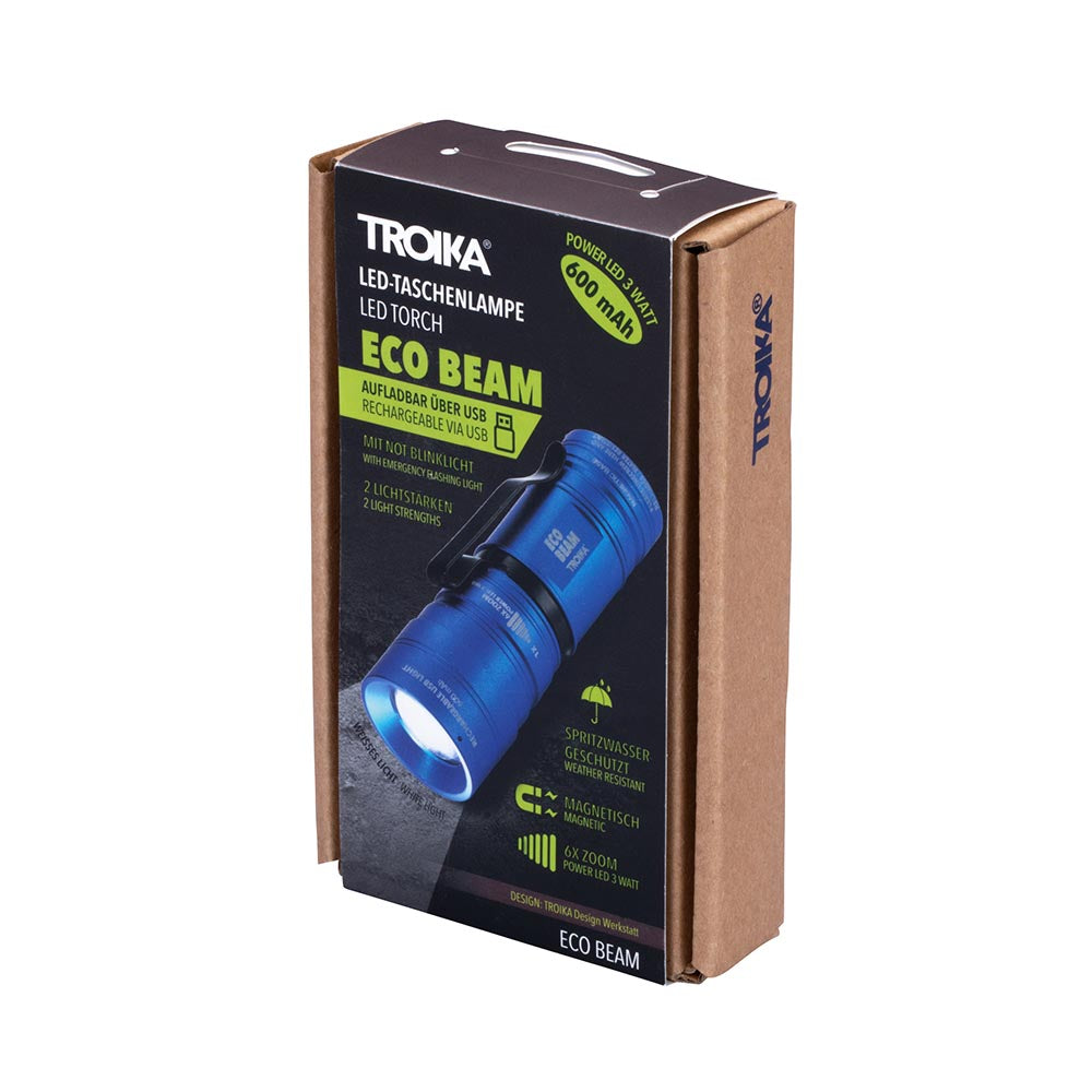 TROIKA Rechargeable Mini Torch ECO BEAM - Blue