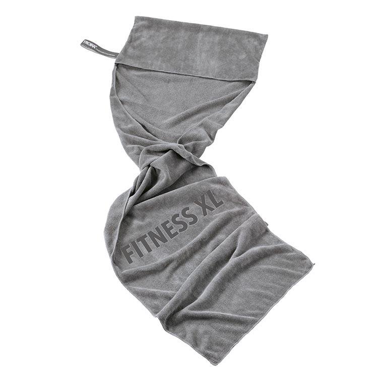 TROIKA Fitness Towel with Sewn-In Fold XL Grey