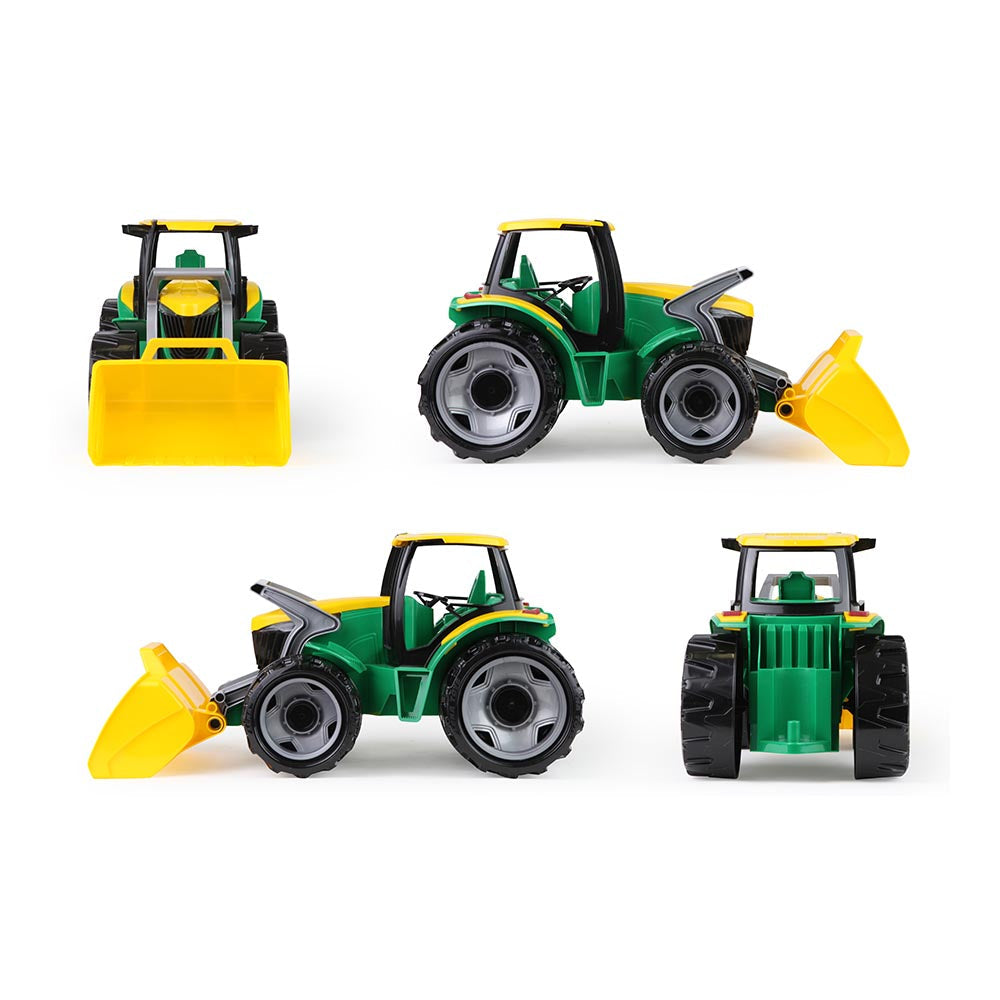 LENA Toy Tractor with Front Loader XL GIGA TRUCK Green/Yellow 62cm