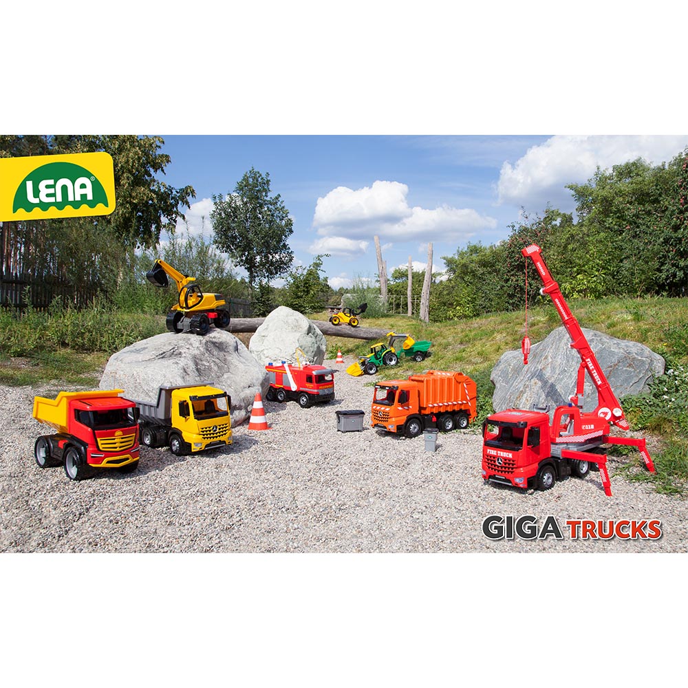 Lena Toy Fire Engine Crane Xl Giga Truck Mercedes Arocs 62cm