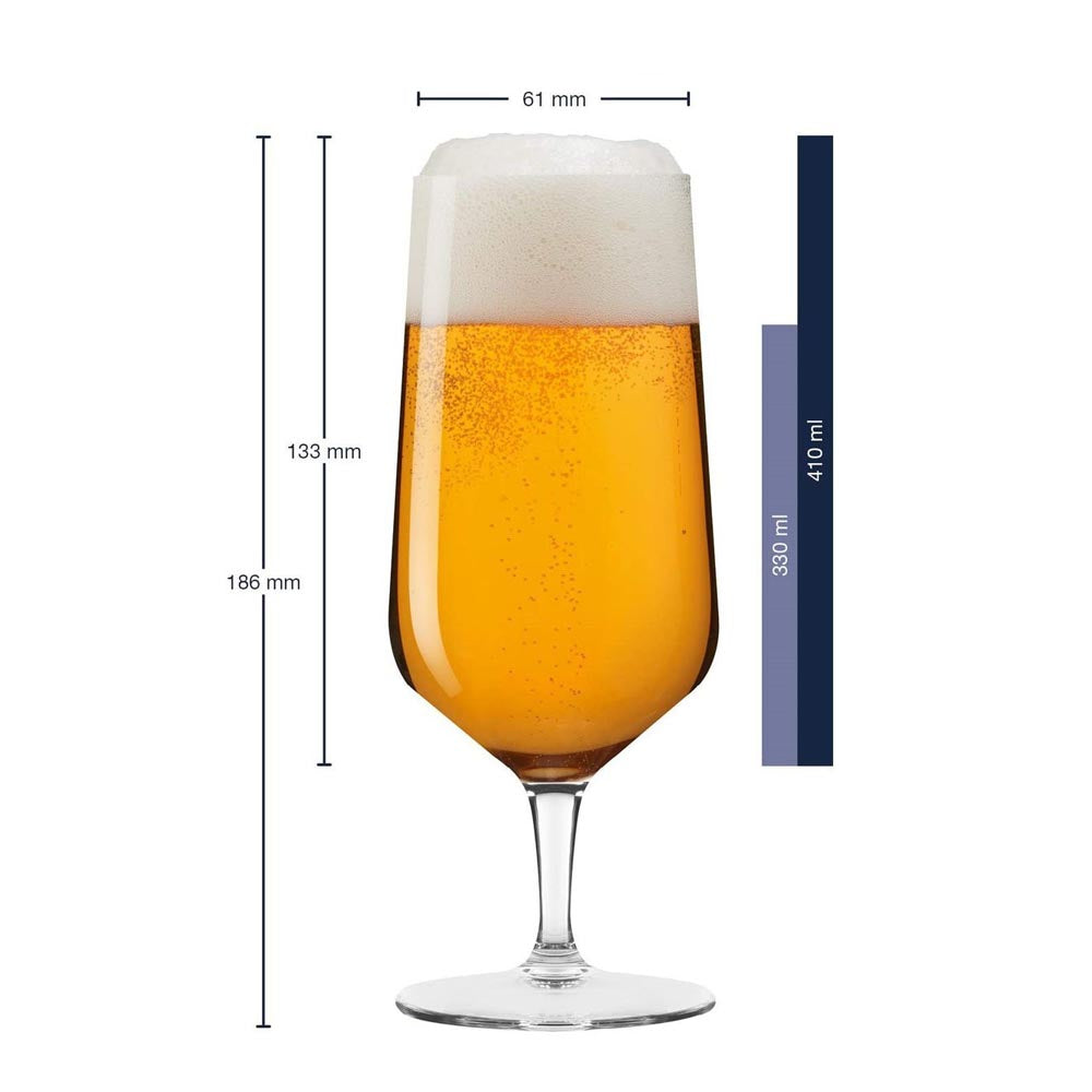 Leonardo Pilsner Beer Glass Puccini Teqton Glass 410ml – Set Of 6