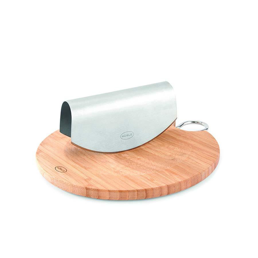 Roesle Mezzalune Chopper & Bamboo Board