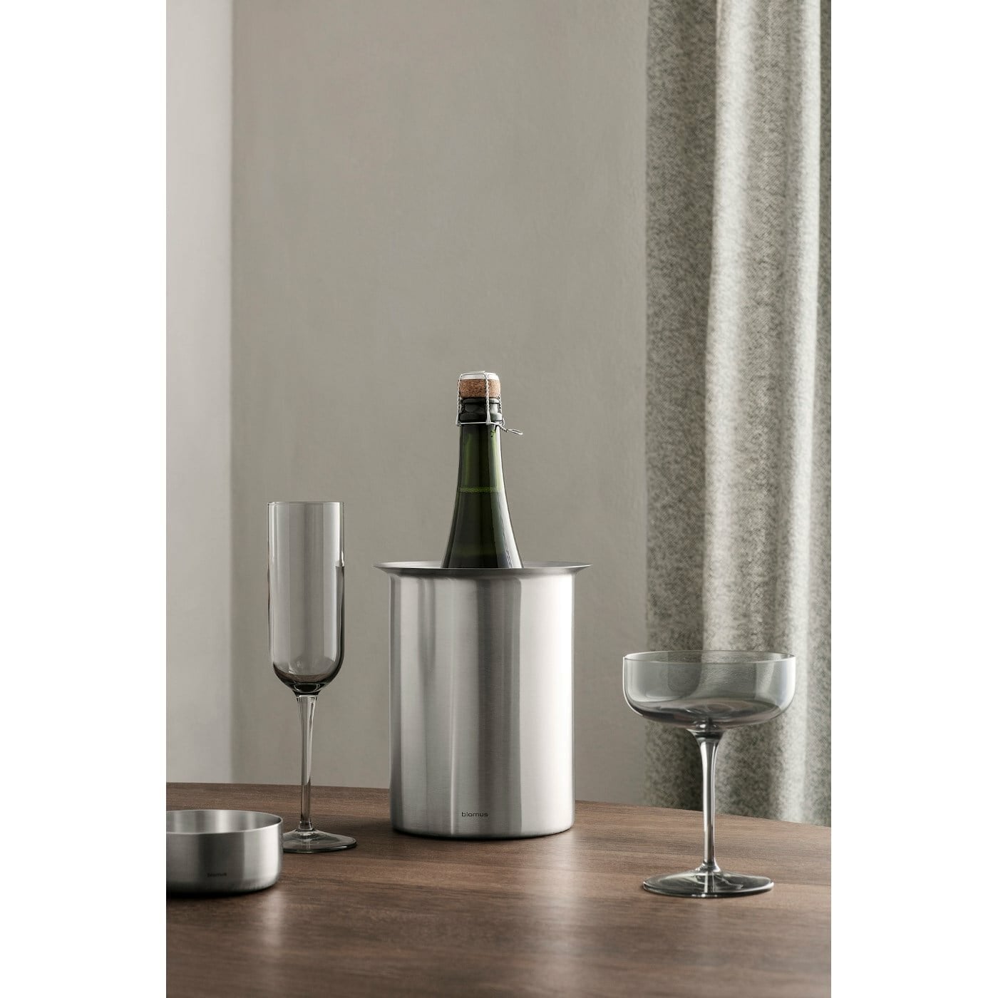 Blomus Champagne Coupe Glasses Tinted in Smoky-Grey Fuum Set of 4