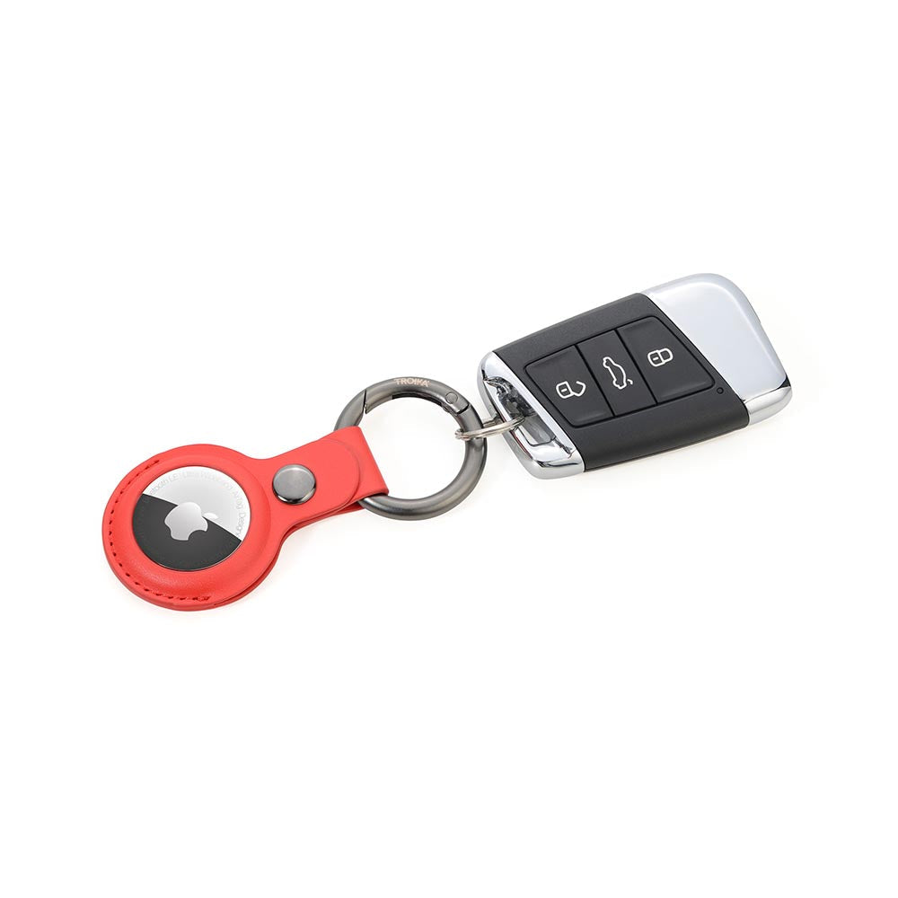 TROIKA Apple AirTag Cover and Keyring - Red