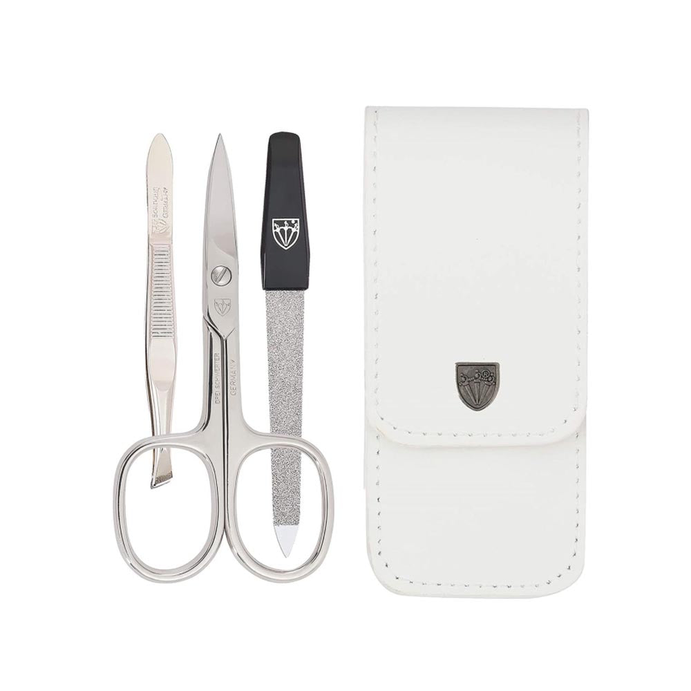 Kellermann Manicure Set Genuine Leather Premium White L 56773 P N – 3 Piece