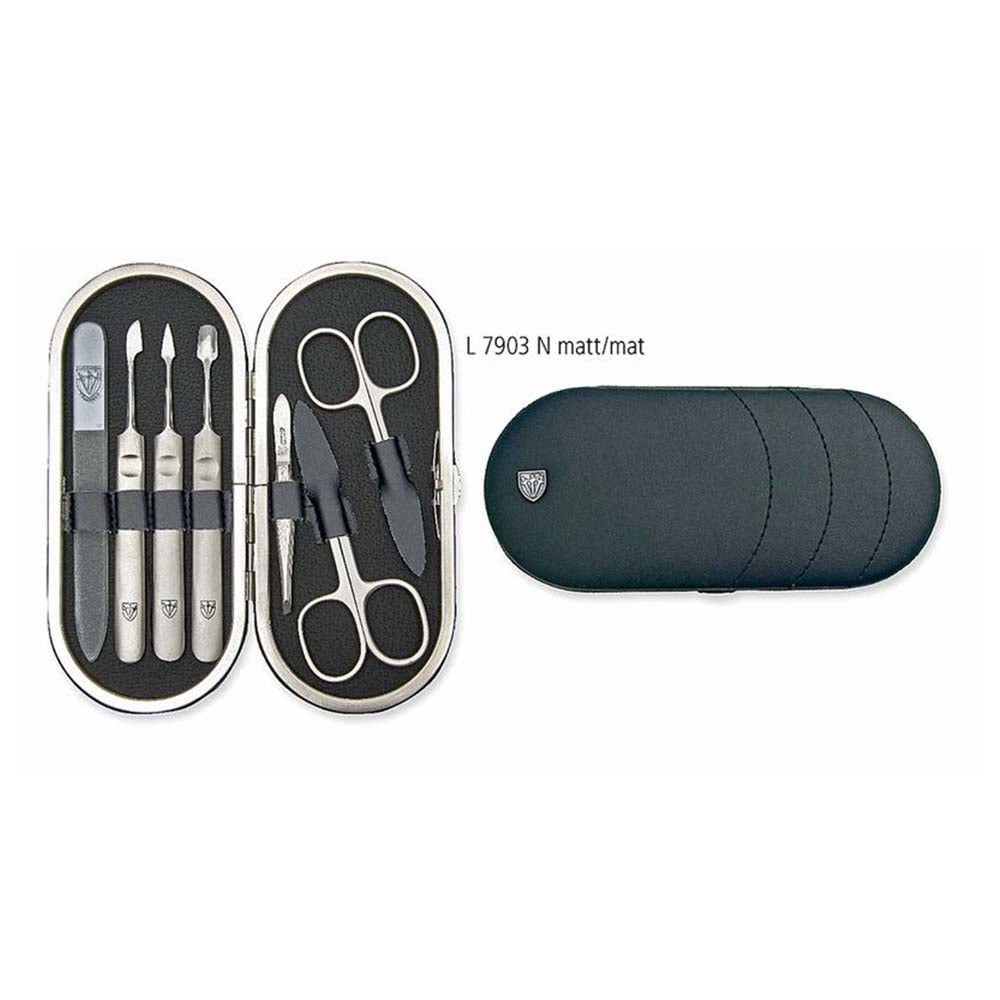 Kellermann 3 Swords Leather Manicure Set L 7903 F N-Matt Black