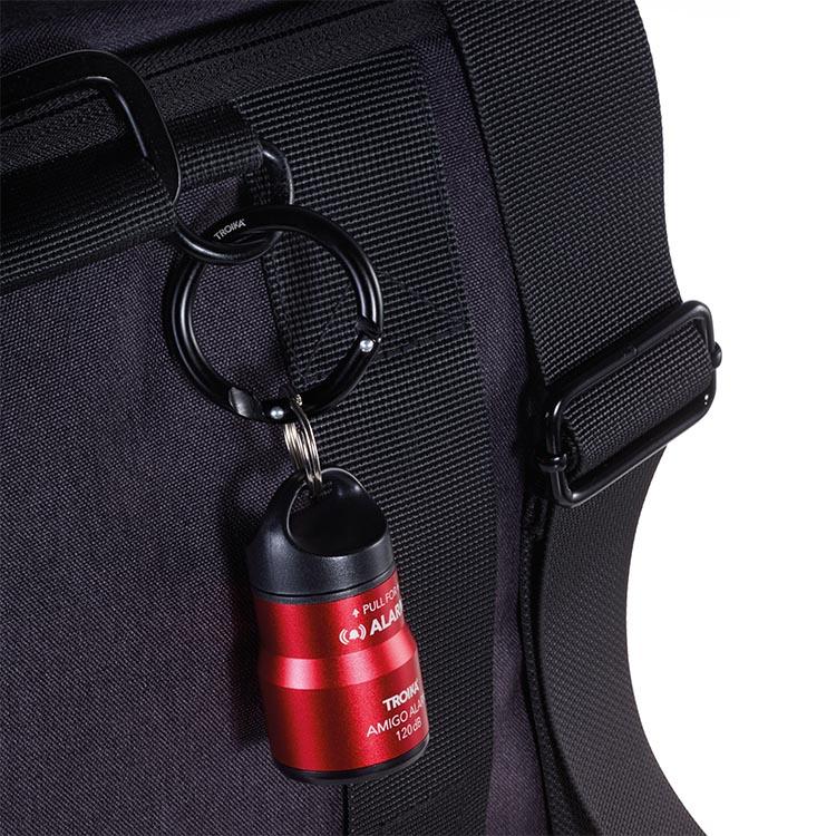 Troika Amigo Handbag Keyring Alarm - Black & Red