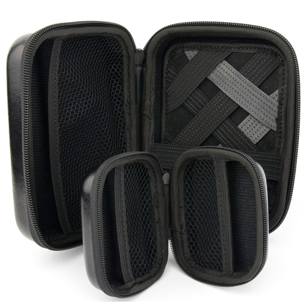 Demo - TROIKA Protective Organiser Cases with Zip ONPACK Black-Set of 2