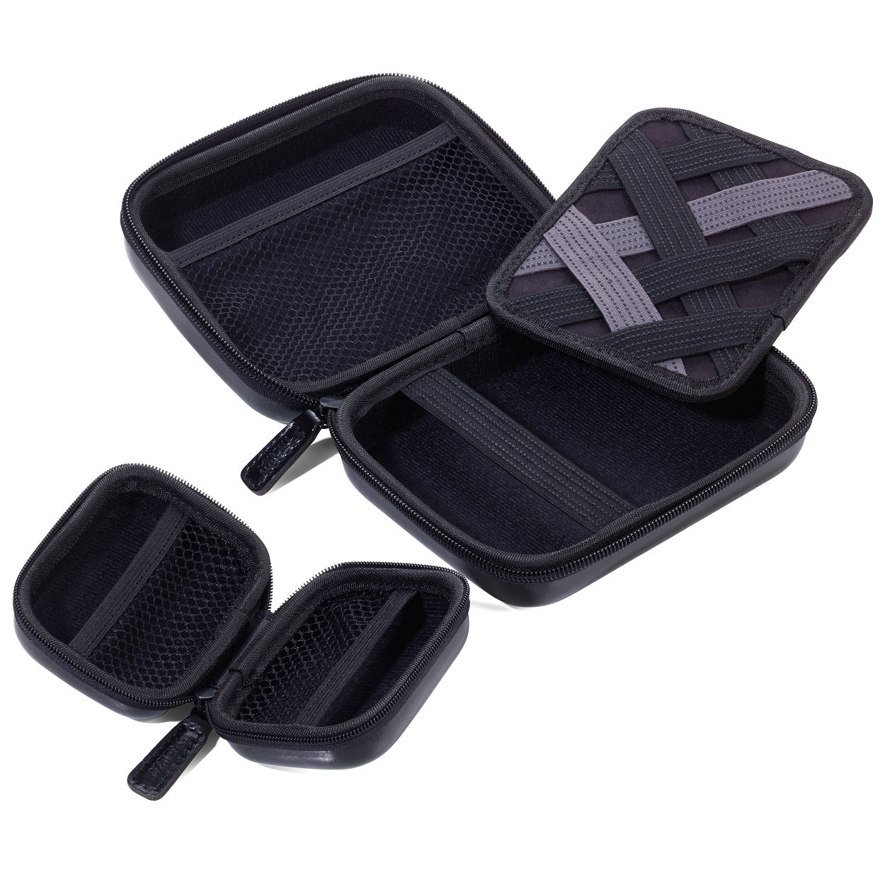 Demo - TROIKA Protective Organiser Cases with Zip ONPACK Black-Set of 2