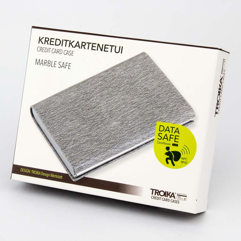 Troika Credit Card Case with RFID Shielding Marble Safe - Grey