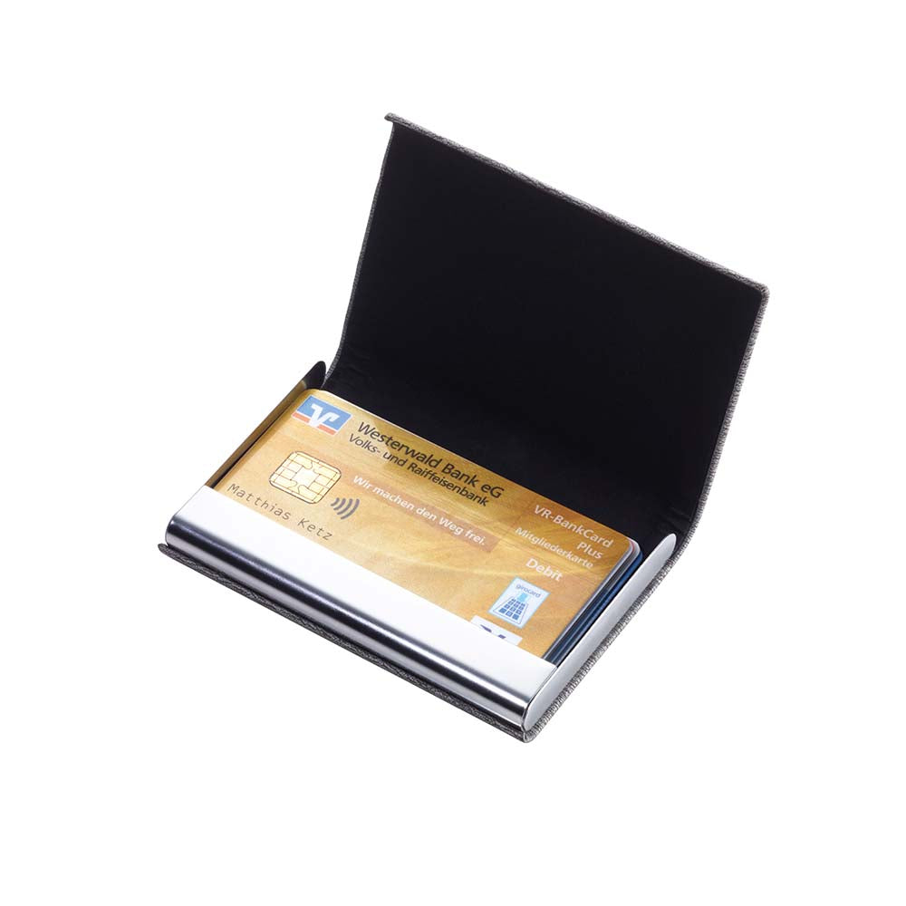 Troika Credit Card Case with RFID Shielding Marble Safe - Grey