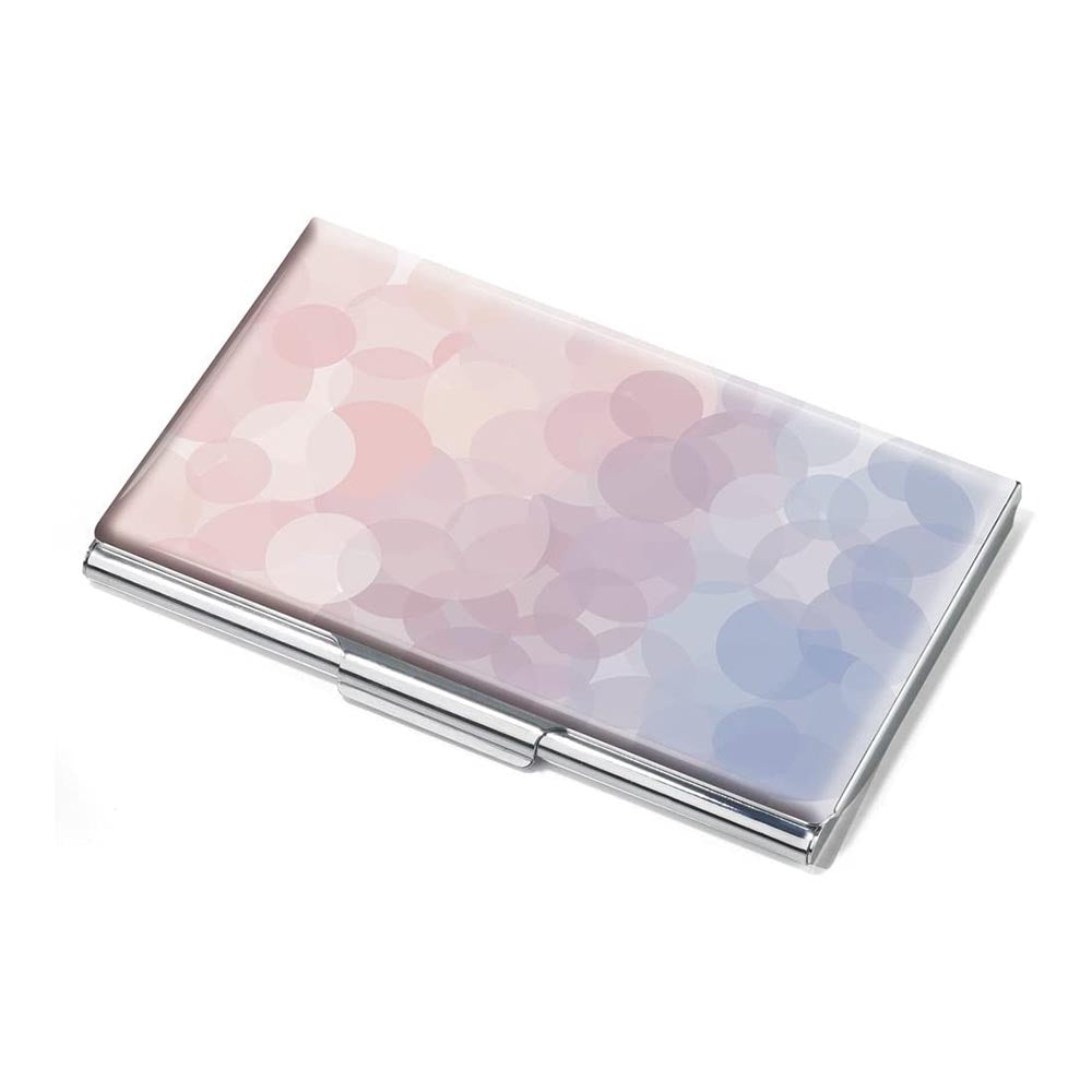 TROIKA Business Card Case – Metal Case with Serene Rose Quartz Motif