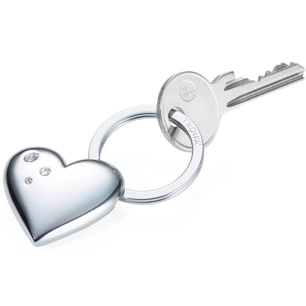 Demo - TROIKA Keyring Heart – SHINY HEART GIRLS BEST FRIEND – Silver Colour