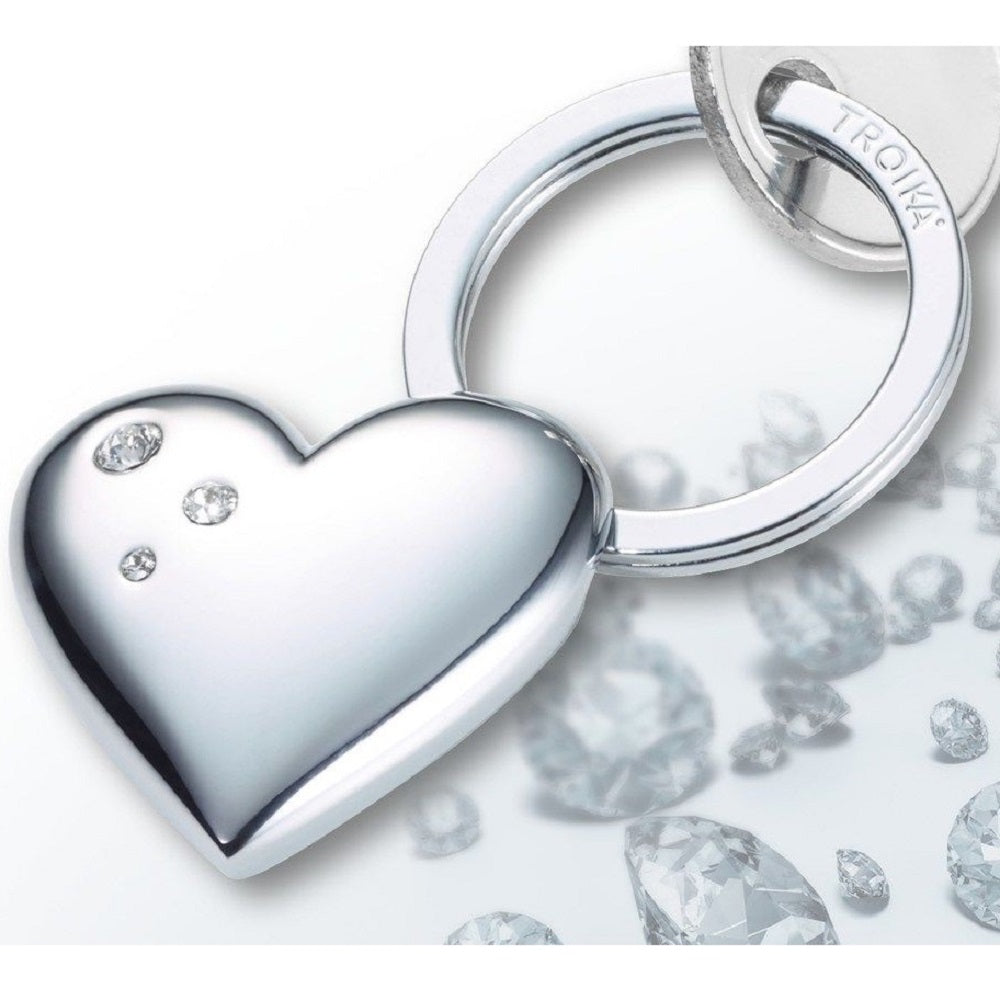 Demo - TROIKA Keyring Heart – SHINY HEART GIRLS BEST FRIEND – Silver Colour