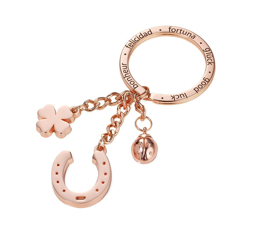 Troika Lucky Charm Horseshoe Keyring - Rose Gold