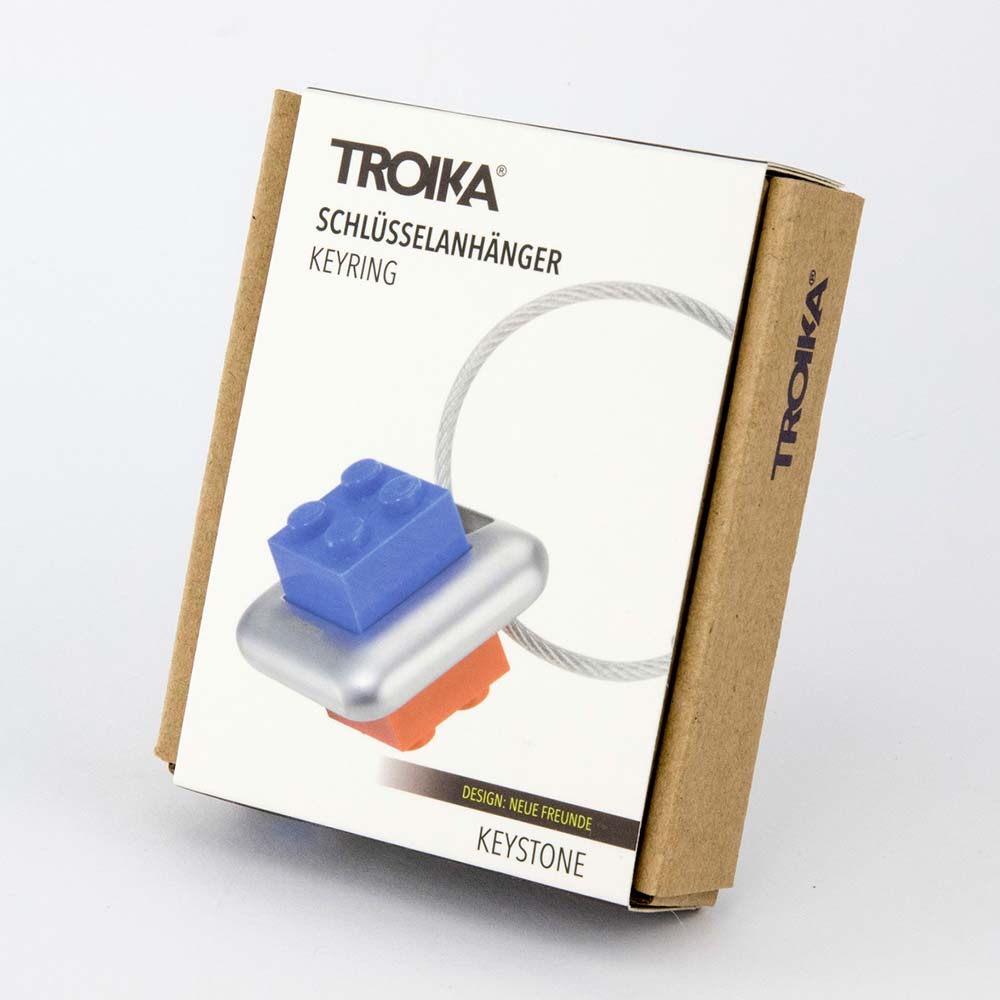 Demo - TROIKA Keyring with 4 Variable Building Blocks KEYSTONE