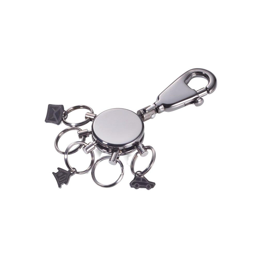 TROIKA Keyring with Carabiner, 5 Exchangeable Rings and 3 Charms – PATENT