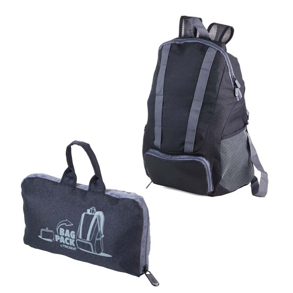 TROIKA Backpack Foldable BAGPACK 12 Litre - Black/Grey