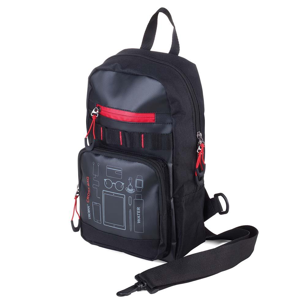 TROIKA Backpack Bag Crossbody CROSS BAG - Black/Red