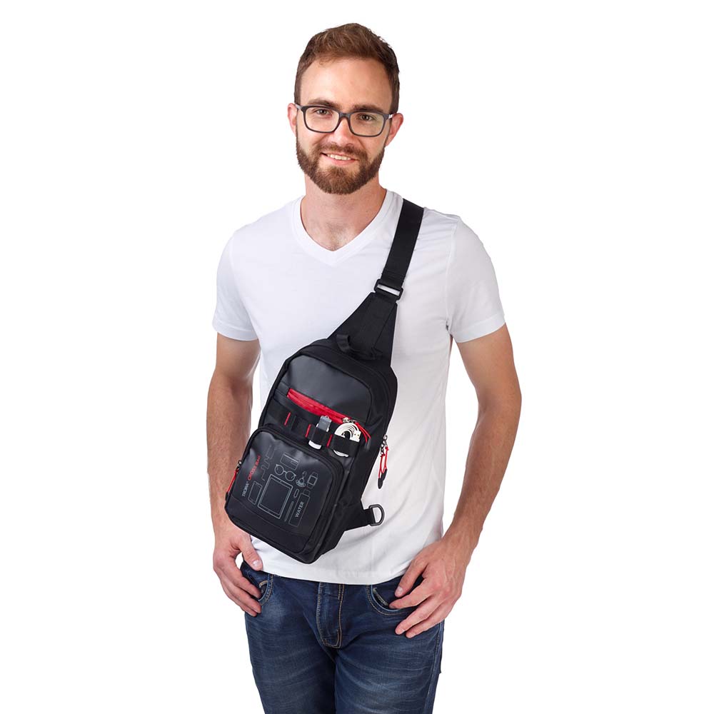 TROIKA Backpack Bag Crossbody CROSS BAG - Black/Red