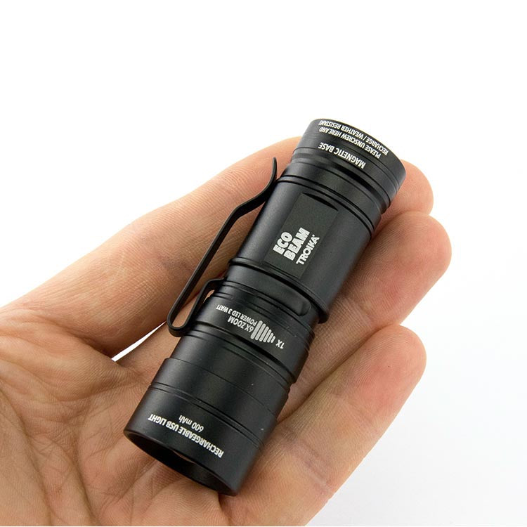 Demo - TROIKA Rechargeable Mini Torch Eco Beam - Black